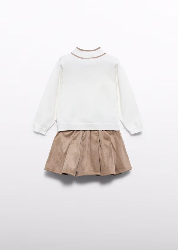 Abel & Lula Baby Girl Sweater & Skirt Set    5521-2   Beige