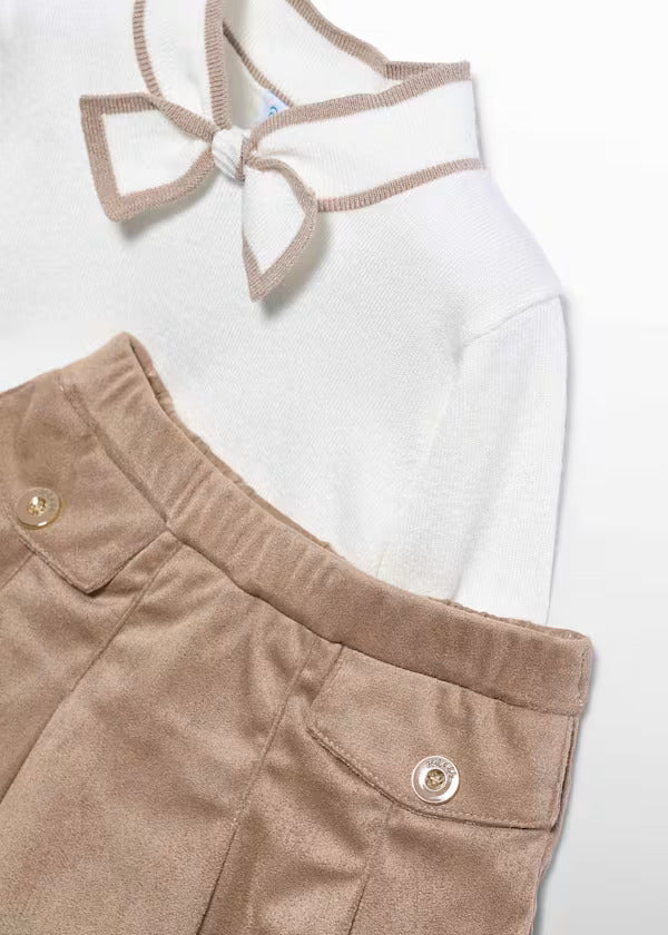 Abel & Lula Baby Girl Sweater & Skirt Set    5521-2   Beige