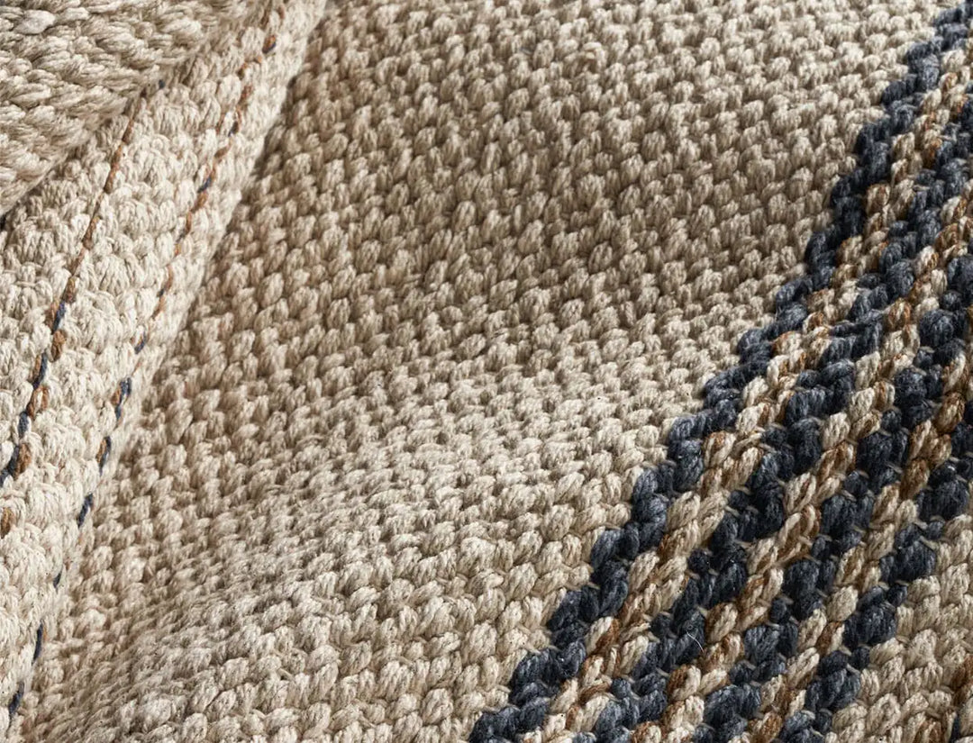 Handwoven Cotton Rug  -  Cielo Stripe