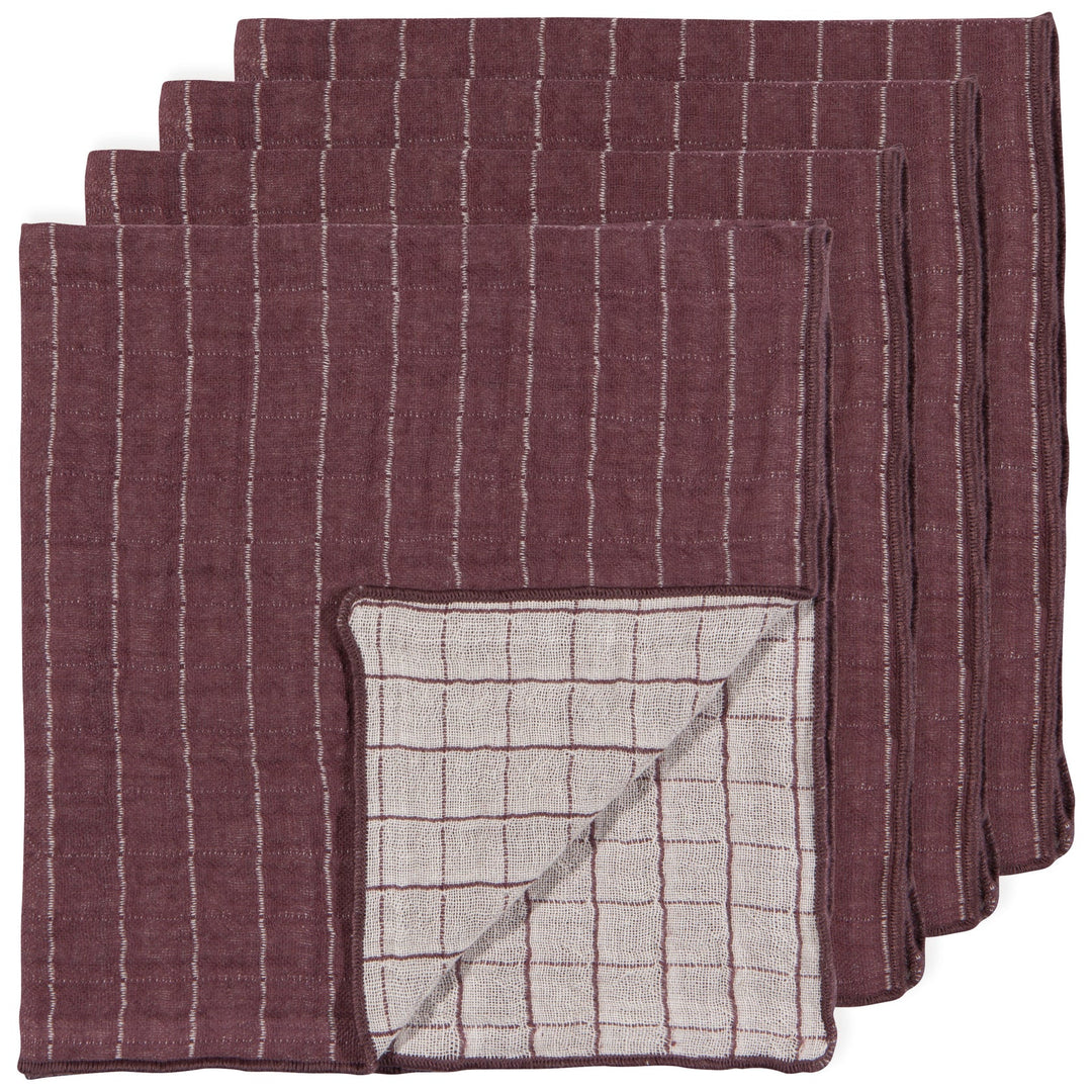 Danica Heirloom Double Weave Napkin Set/4 Ash Plum