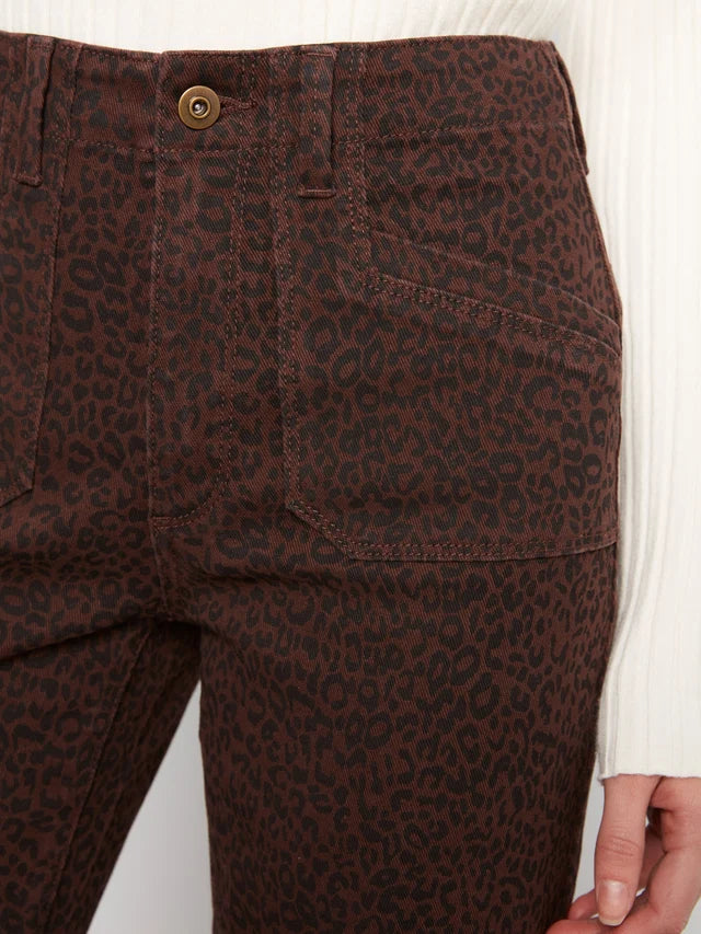 Charlie B Printed Cropped Wide Leg Twill Pant  C5660RP-P916 Leopard