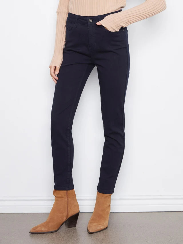 Charlie B Twill Slim Leg Pants  C5628-117  Navy