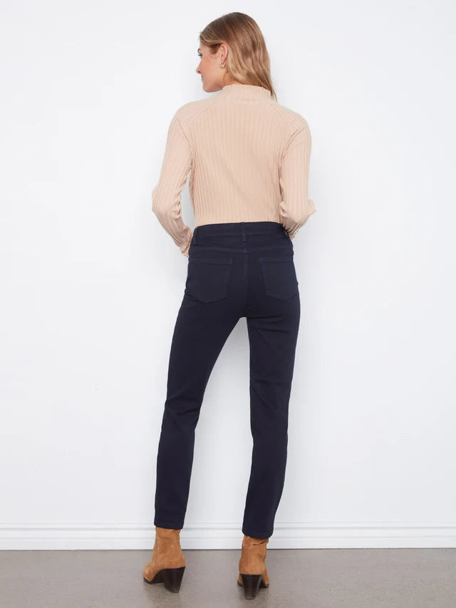 Charlie B Twill Slim Leg Pants  C5628-117  Navy