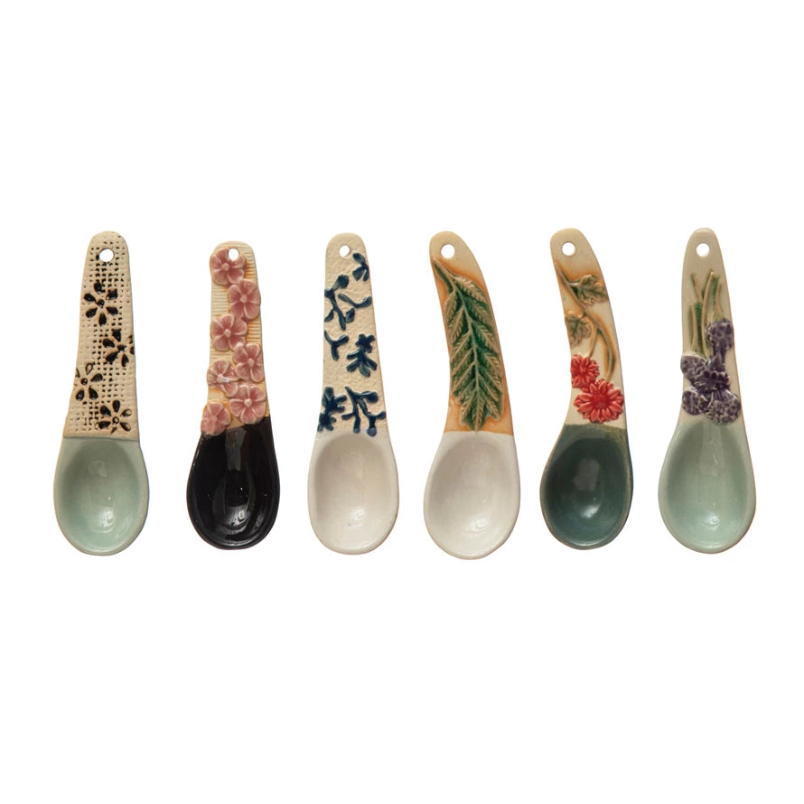 Creative Coop Hand-Painted Stoneware Spoon  DF4215A