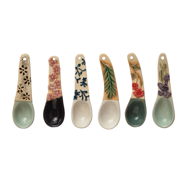 Creative Coop Hand-Painted Stoneware Spoon  DF4215A