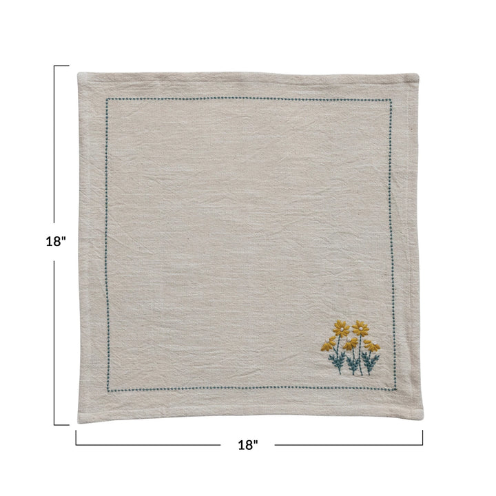Creative Coop Hand Embroidered Napkin Set/4