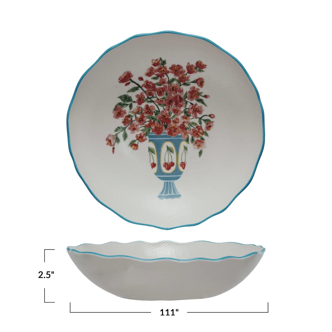 Creative Coop Textured Stoneware Salad Bowl  DF9877