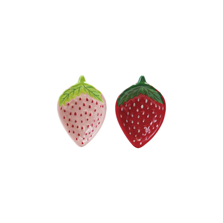 Creative Co-op Ceramic Strawberry Shaped Dish  DG0512A