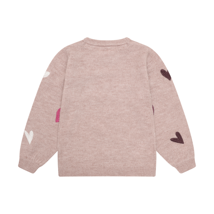 Minymo Girls Knit Pullover With Embroidered Hearts   124443-6510