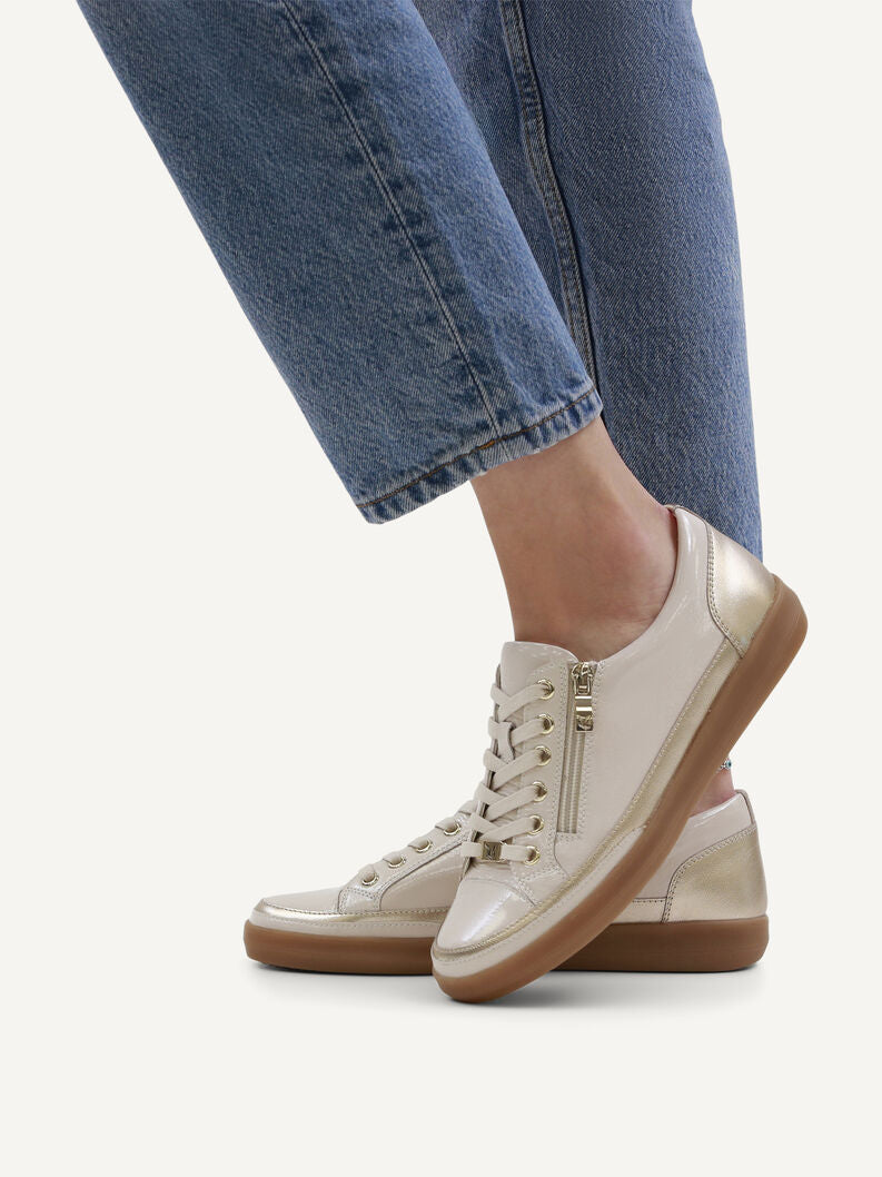 Caprice Sneaker  23706-44  Cream/Gold