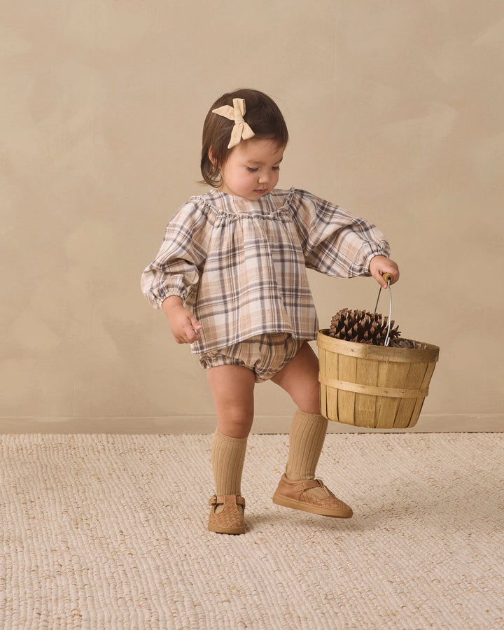 Quincy Mae Baby Girl Mia Top & Bloomer Set   QM462PEPP  Fall Plaid