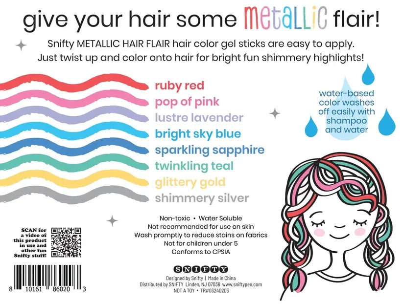 Snifty Hair Flair Color Gel Sticks - Metallic