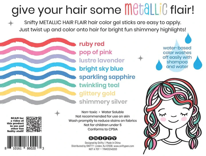 Snifty Hair Flair Color Gel Sticks - Metallic