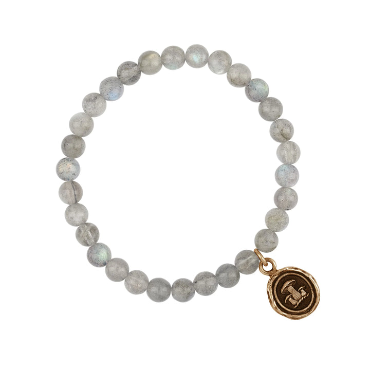 Pyrrha Earthy Appreciation Talisman Stretch Stone Bracelet  BB32-2301-716  Labradorite