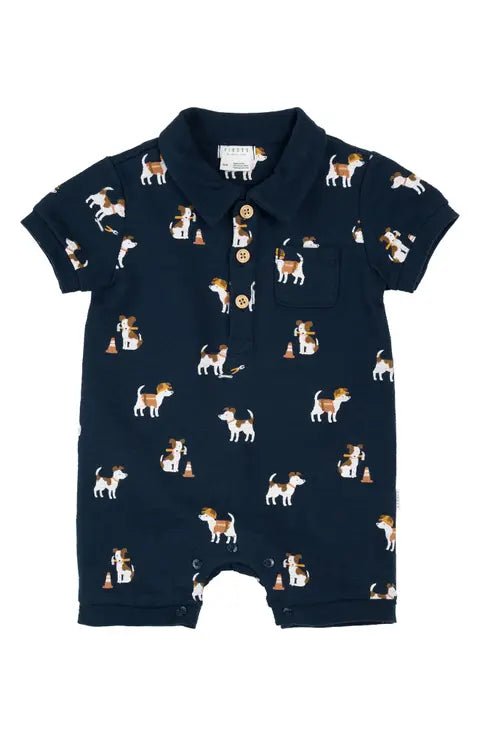 Petit Lem Baby Boy SS Knit Romper  26SGW32N02  Navy **