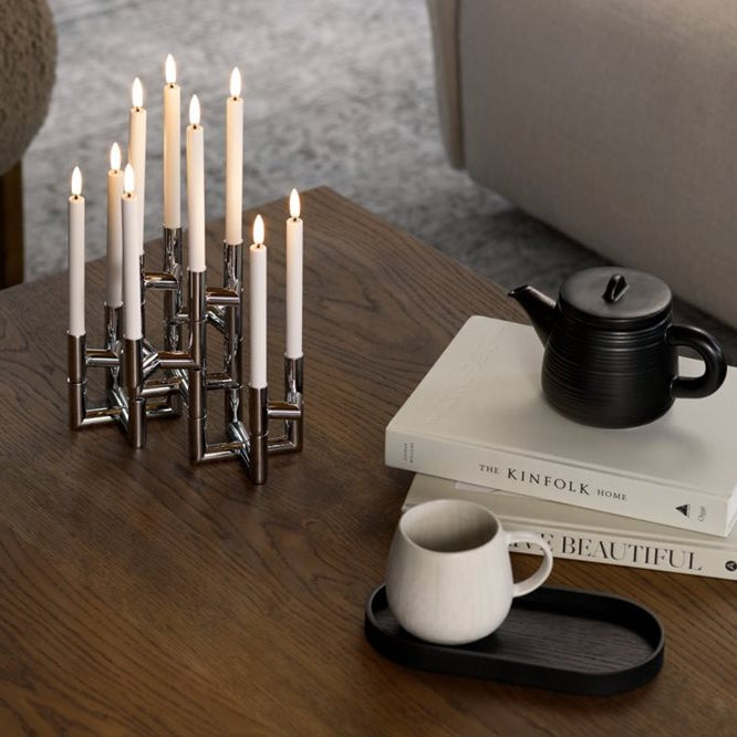Uyuni Matrix Mini Taper Candleholder  -  Chrome