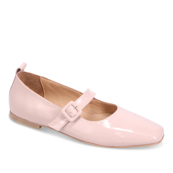 Bueno Eliana Mary Jane Flat  -  Pale Pink Patent
