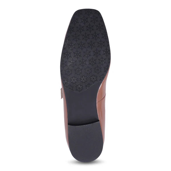 Bueno Eliana Mary Jane Flat  -  Taupe Patent