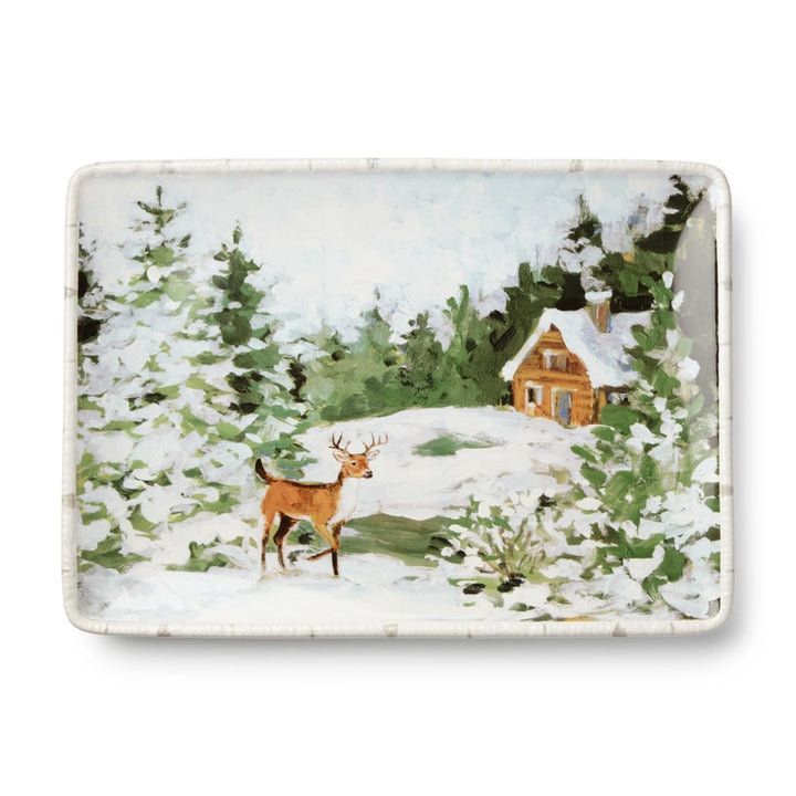 Certrified International Winter Cabin Platter 44842