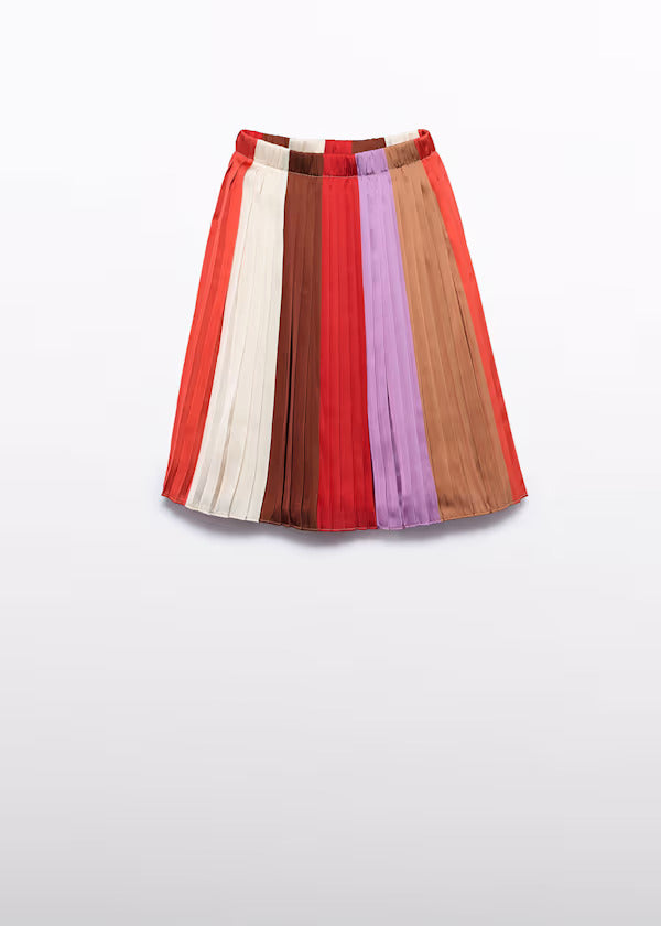 Abel & Lula Girls Midi Pleated Skirt   5521-9   Paprika