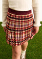 Abel & Lula Girls Plaid Pleated Skirt   5522-9   Paprika