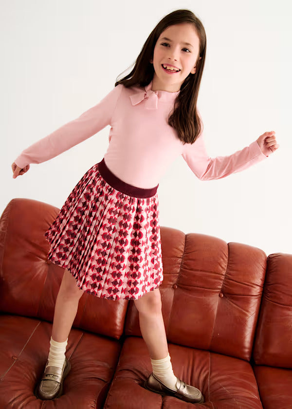 Abel & Lula Girls Pleated Skirt   5518-2   Rojo
