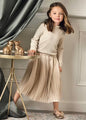 Abel & Lula Girls Midi Lame Skirt   5519-35   Avena