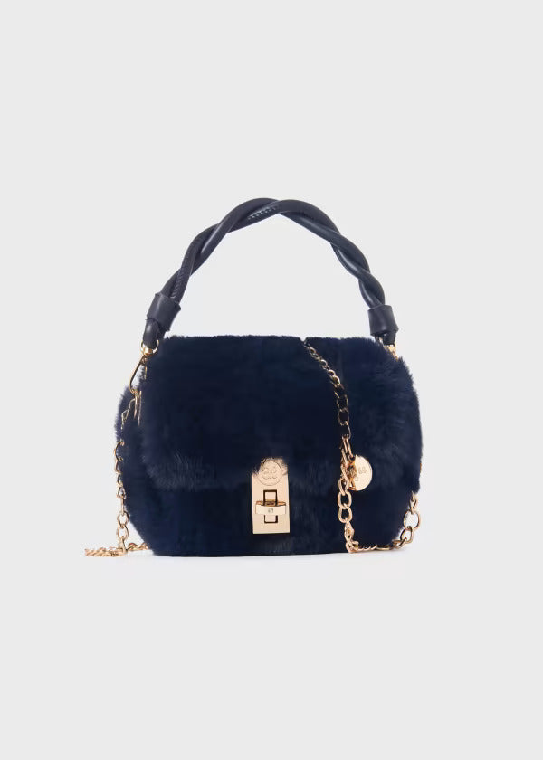 Abel & Lula Girls Faux Fur Handbag  5991-79  Navy