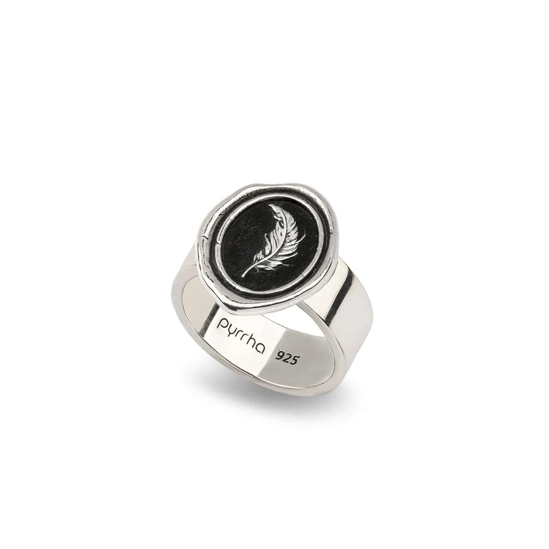 Pyrrha Feather Talisman Ring R3-737