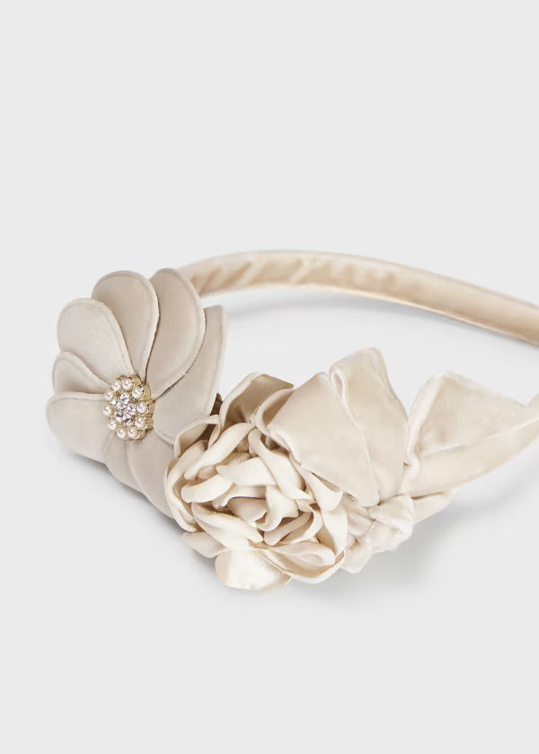 Mayoral Girls Floral Headband  10608-40  Champagne *