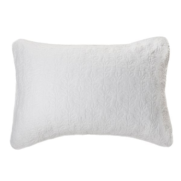 Brunelli Foliage White Stitched Quilt Set