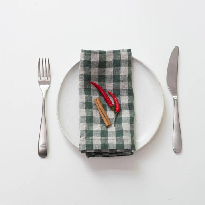 Linen Tales Forest Gingham Tablecloth & Napkins