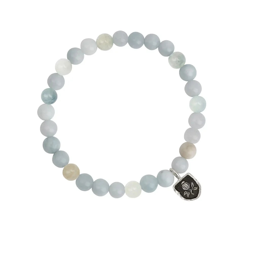 Pyrrha Stone Stretch Bracelet Full Of Life   Aquamarine   B32-CH3014-724