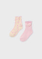 Mayoral Girls Socks Set of 2   10054-51   Nude