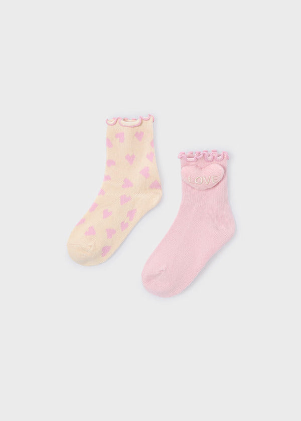 Mayoral Girls Socks Set of 2   10054-51   Nude