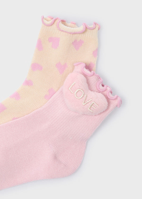 Mayoral Girls Socks Set of 2   10054-51   Nude