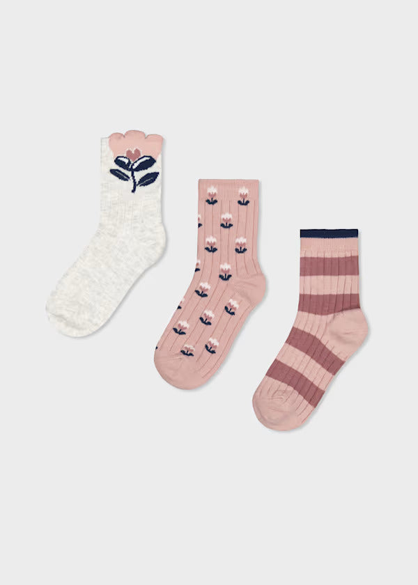 Mayoral Girls Sock Set (3)    10289-68   Pastel