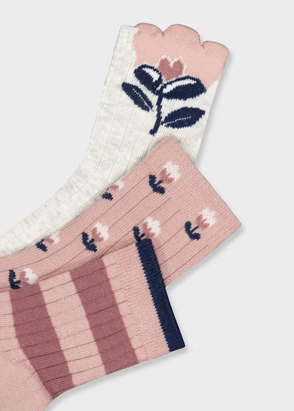 Mayoral Girls Sock Set (3)    10289-68   Pastel