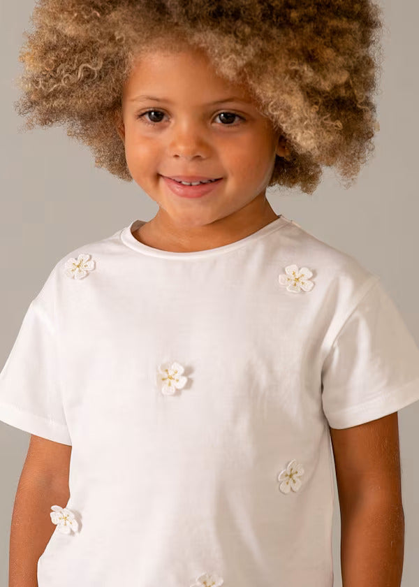 Mayoral Girls Short Sleeve Tee   3013-10   Blanco