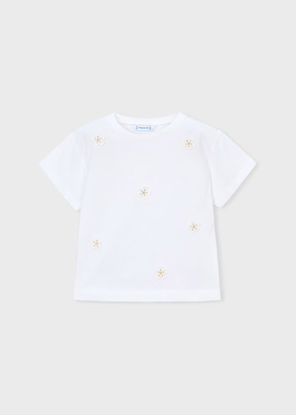 Mayoral Girls Short Sleeve Tee   3013-10   Blanco
