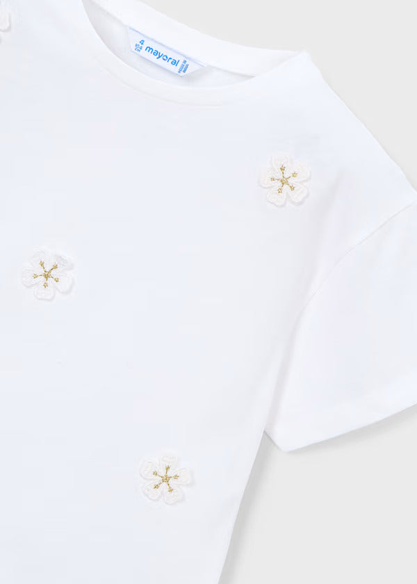 Mayoral Girls Short Sleeve Tee   3013-10   Blanco