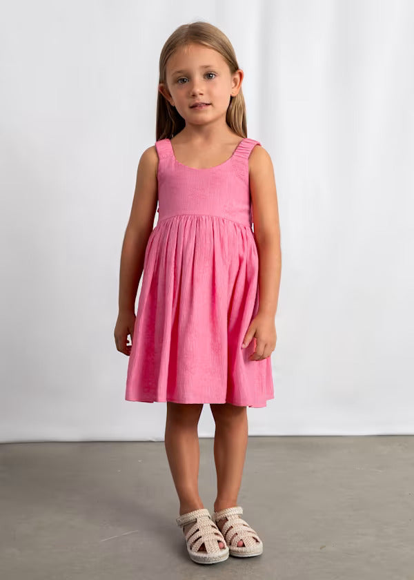 Mayoral Girls Jacquard Dress Floral Design   3925-10   Geranio