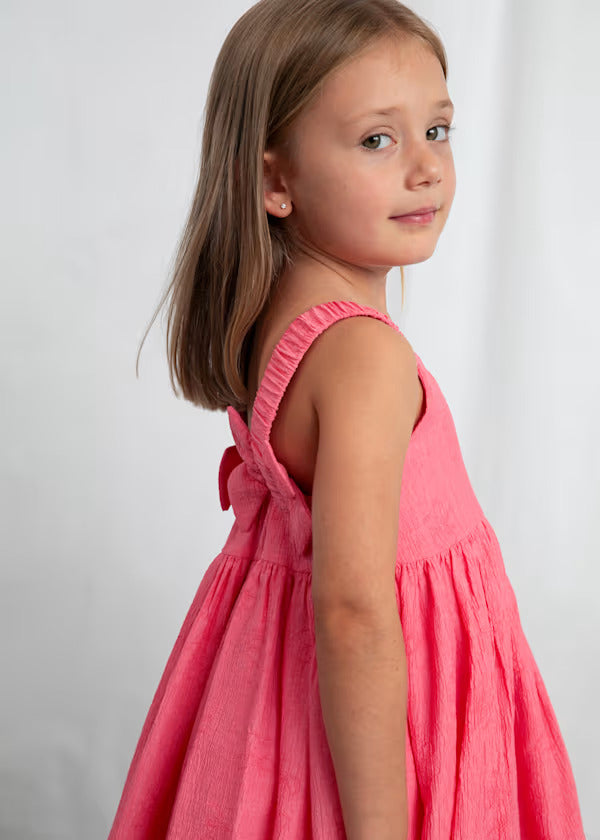 Mayoral Girls Jacquard Dress Floral Design   3925-10   Geranio