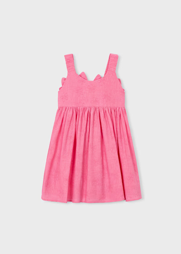 Mayoral Girls Jacquard Dress Floral Design   3925-10   Geranio