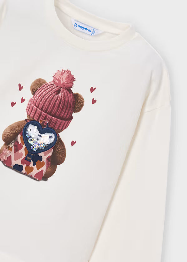 Mayoral Girls Long Sleeve Tee    4027-17   Crudo