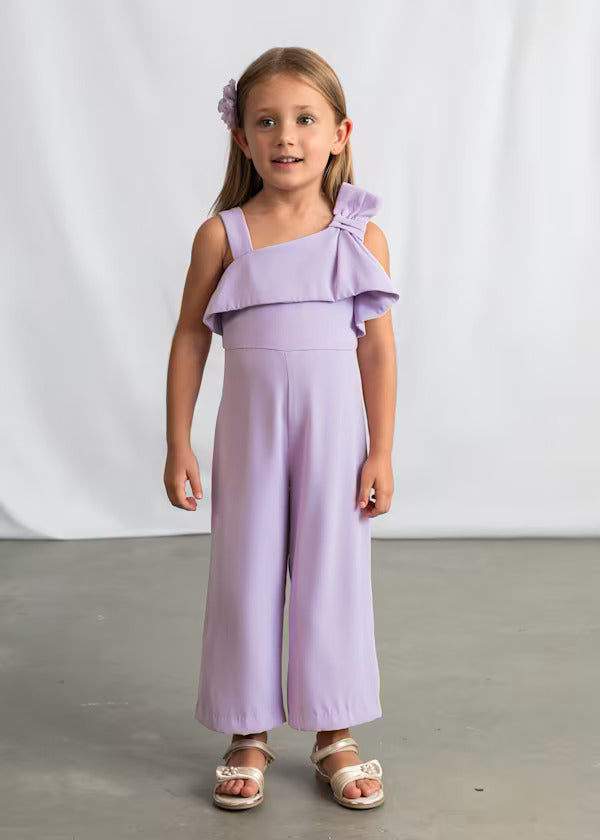 Mayoral Girls Fancy Jumpsuit With Bow Detail   3892-52   Malva