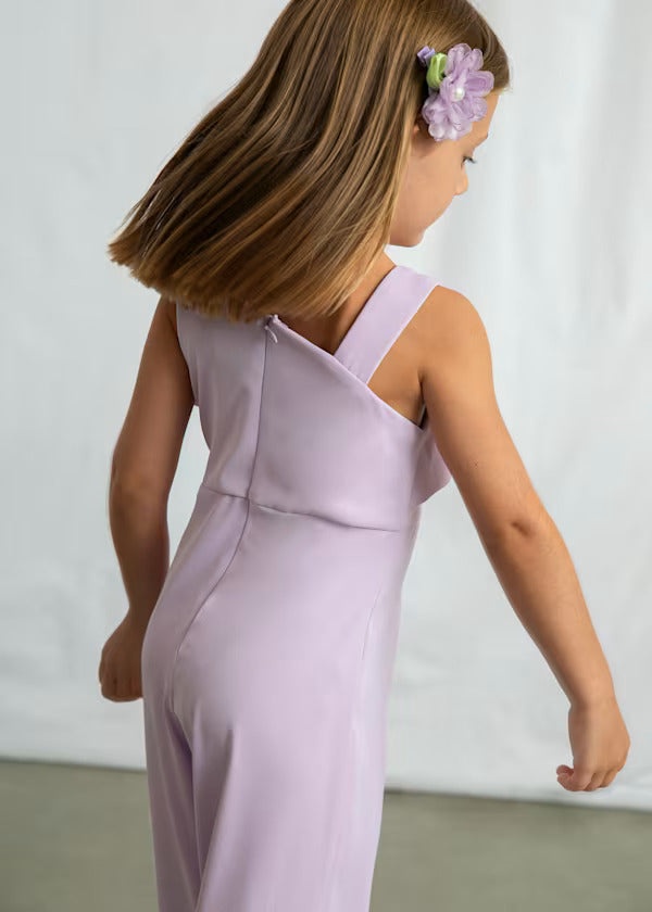 Mayoral Girls Fancy Jumpsuit With Bow Detail   3892-52   Malva