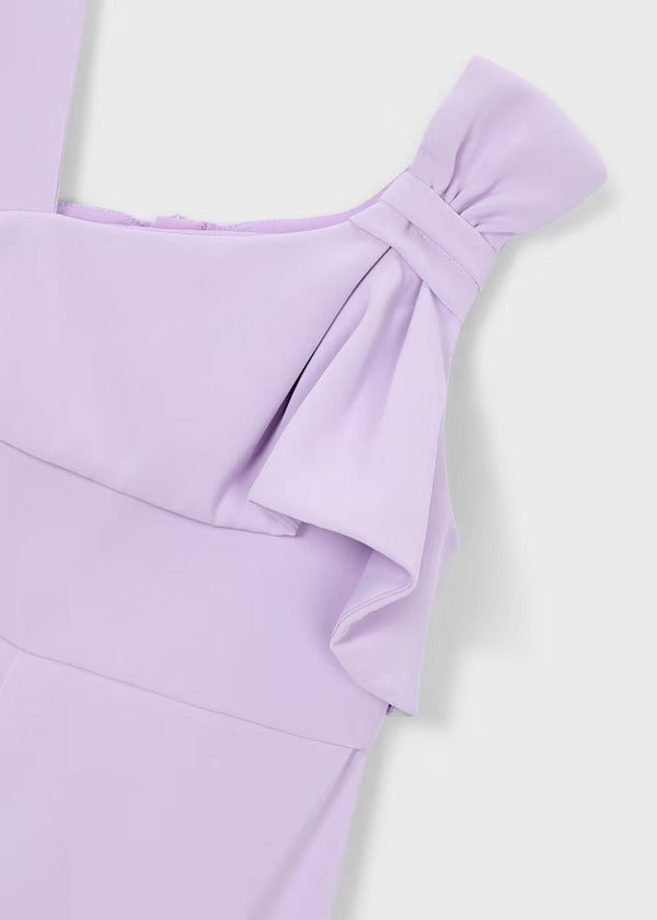 Mayoral Girls Fancy Jumpsuit With Bow Detail   3892-52   Malva