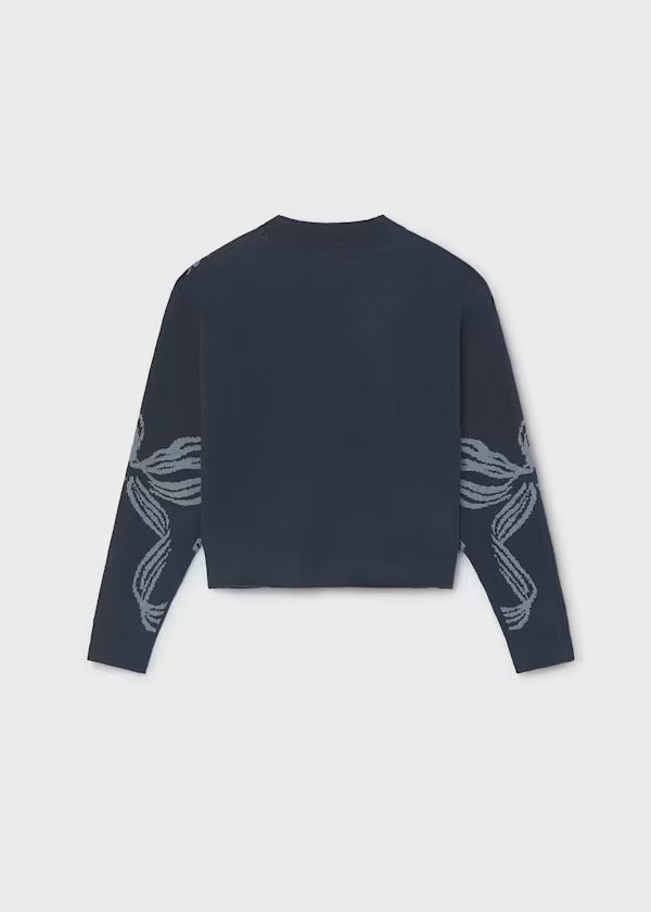 Mayoral Girls Sweater Including A Pretty Bow Detail    7337-19   Tinta