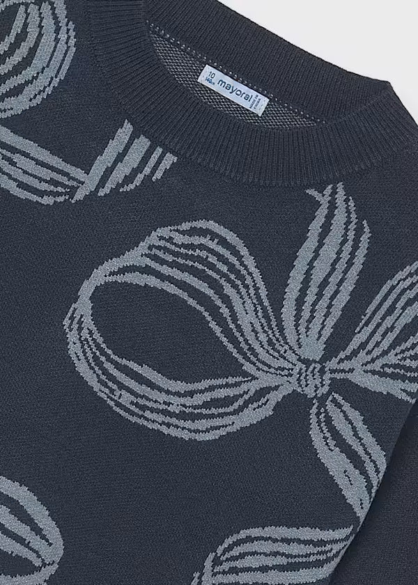 Mayoral Girls Sweater Including A Pretty Bow Detail    7337-19   Tinta